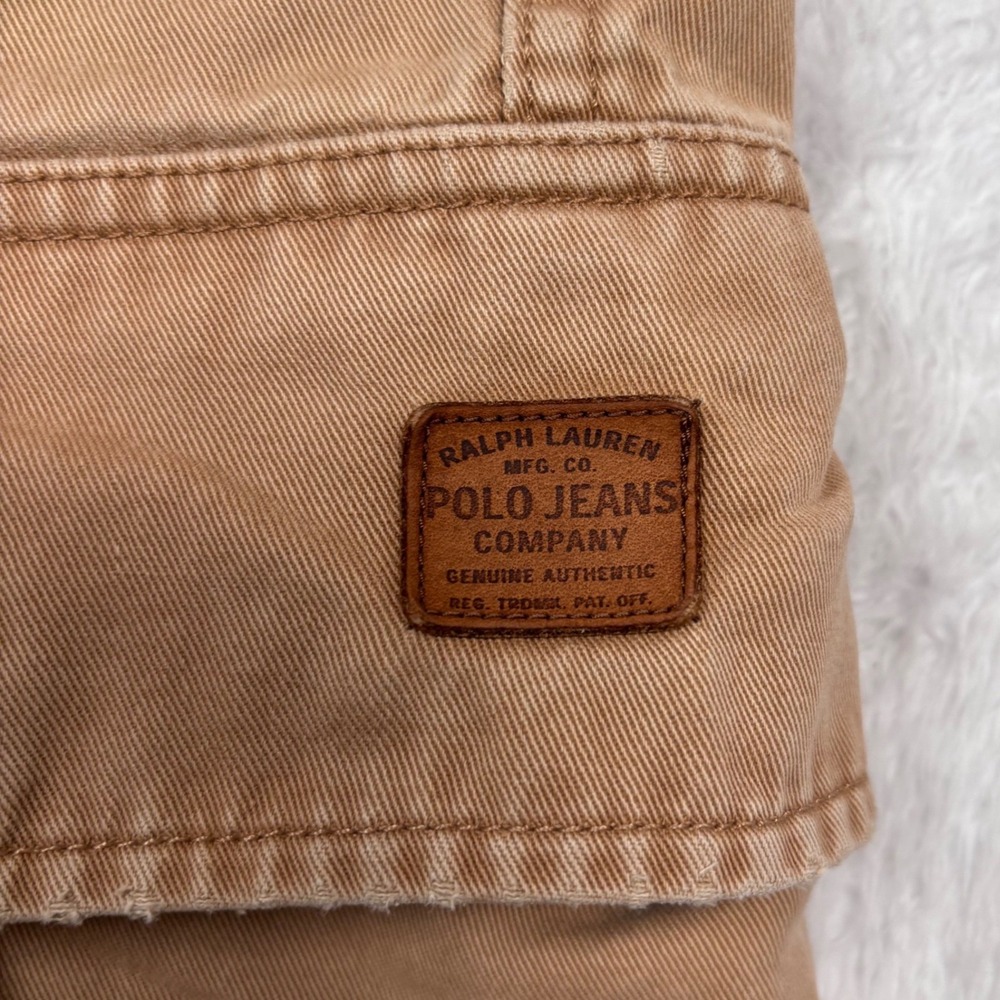 VTG 90s Ralph Lauren Polo Jeans Co Cargo Short Men 38 Tan Military Paratrooper - Picture 5 of 16